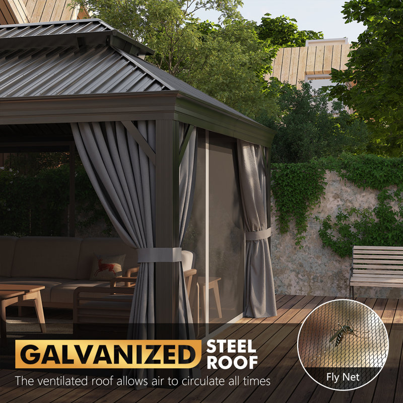 JolyDale 16 Ft. W x 12 Ft. D Aluminum Patio Gazebo & Reviews | Wayfair